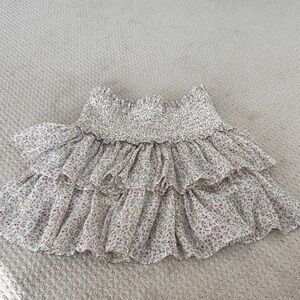 Floral Ruffled Mini Skirt